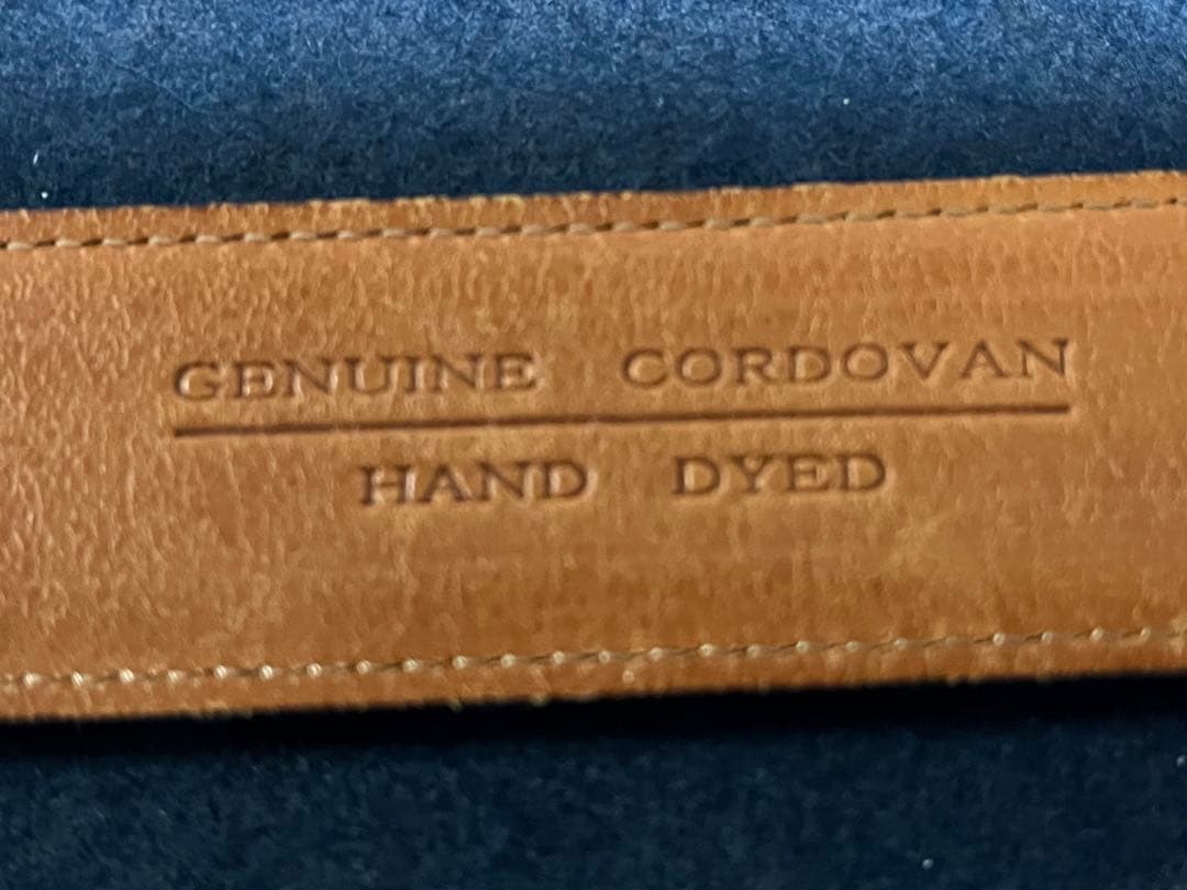 beamsF コードバン　ダークブラウン　ベルト　hand dyed