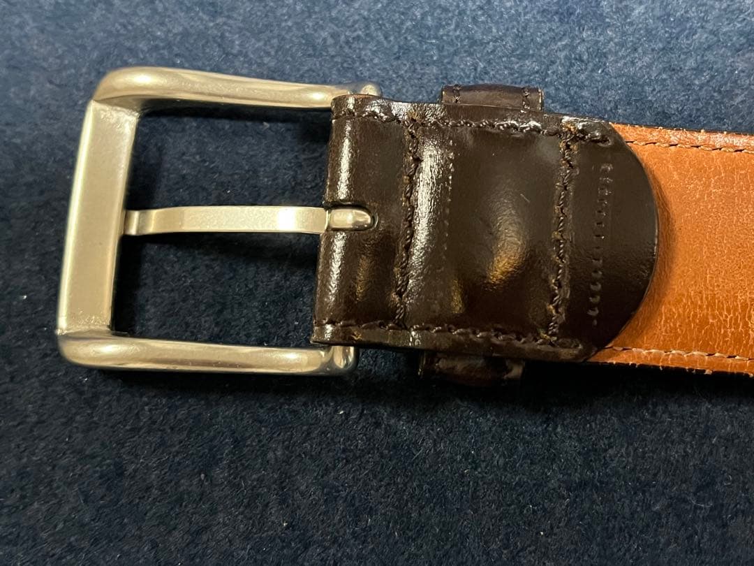 beamsF コードバン　ダークブラウン　ベルト　hand dyed
