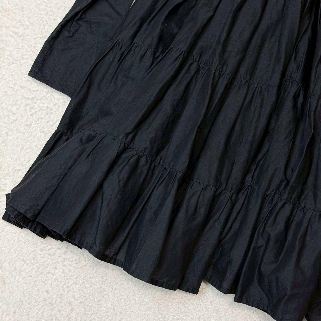 極美品✨マーレット 24SS ソリマン ティアードボリュームワンピース ブラック