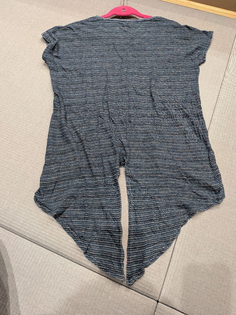 ストライプ 半袖Tシャツ ダークグレー