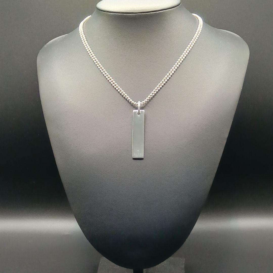 GUCCI プレート 純正ダブルチェーン ネックレス 24g SILVER925
