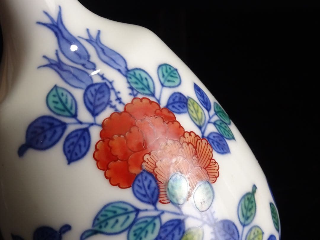 十二代　今泉今右衛門　色鍋島　花文　花瓶　一輪挿　花器　壷　花入　小花瓶　有田焼