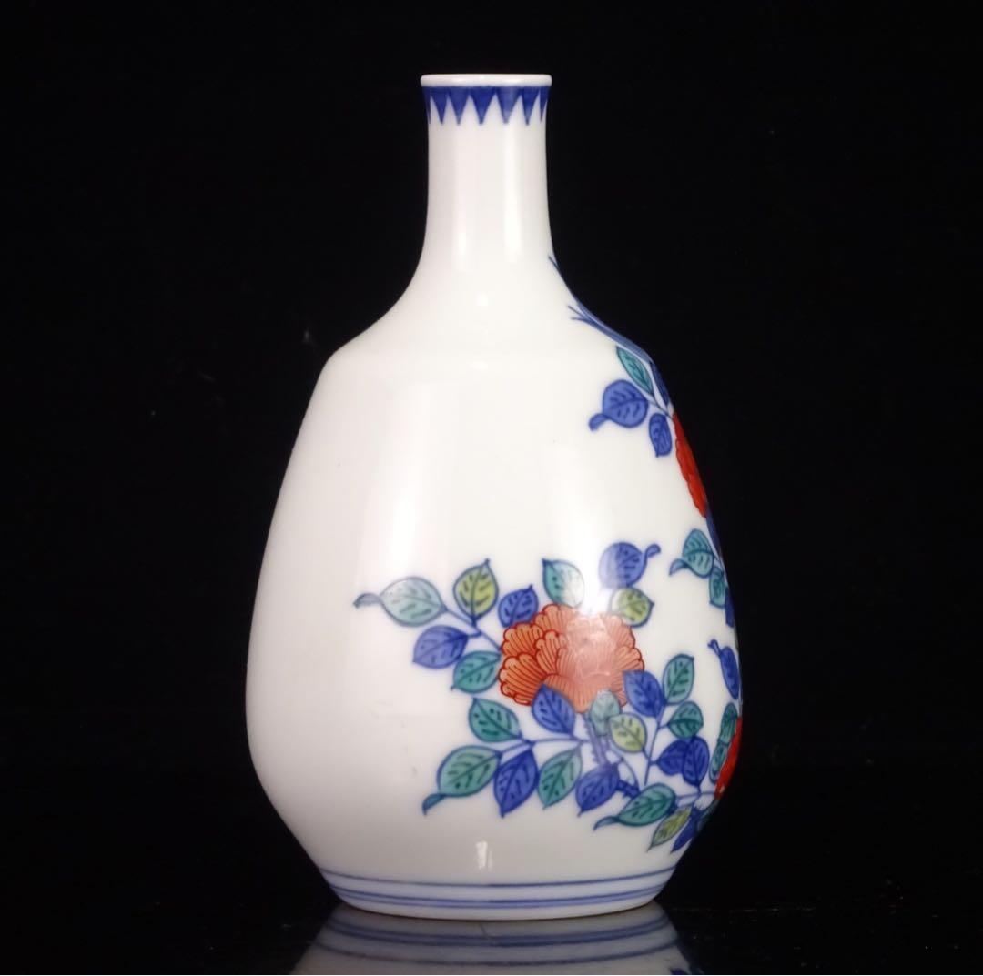 十二代　今泉今右衛門　色鍋島　花文　花瓶　一輪挿　花器　壷　花入　小花瓶　有田焼
