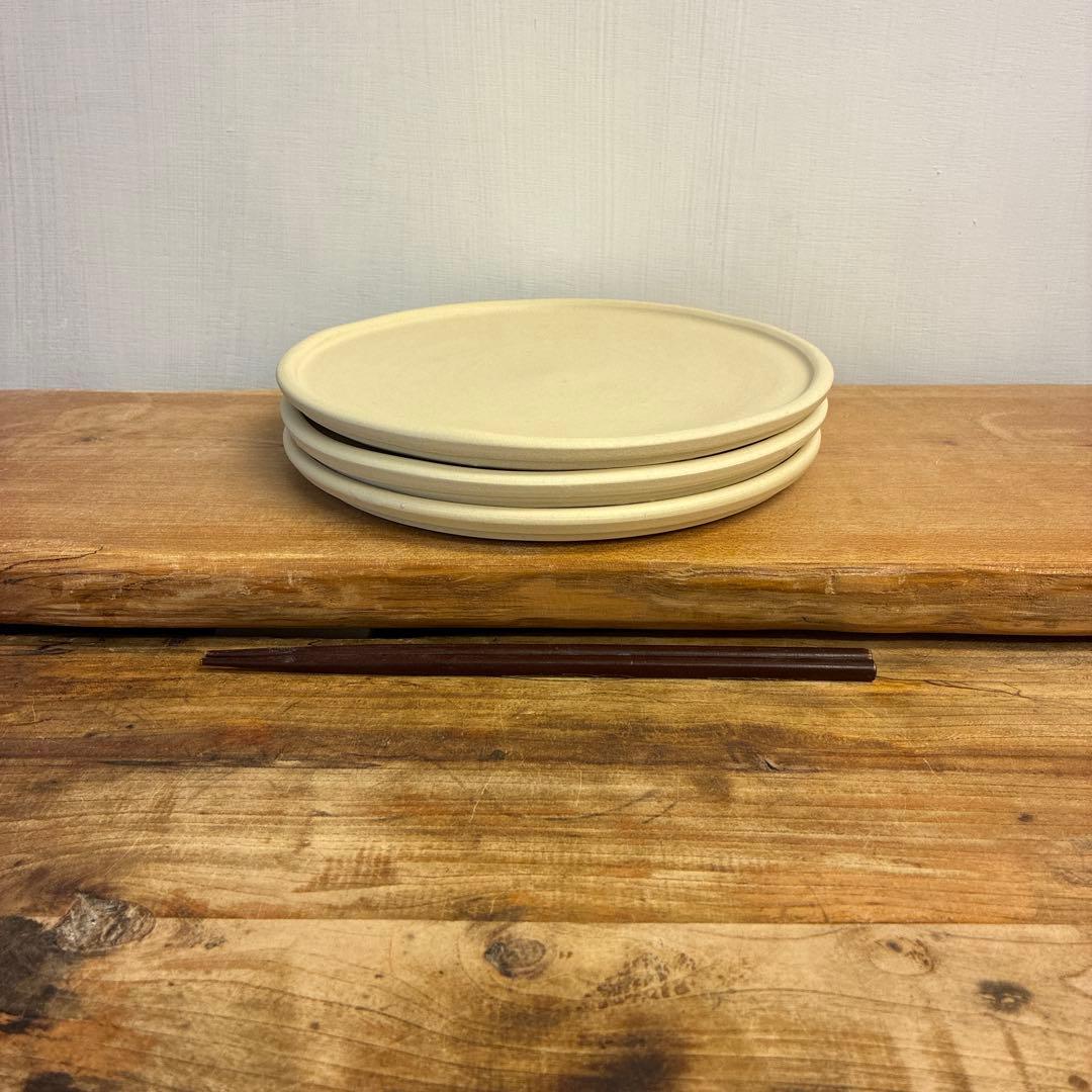あおい新品　陶器　陶芸作家　プレート皿3枚　412