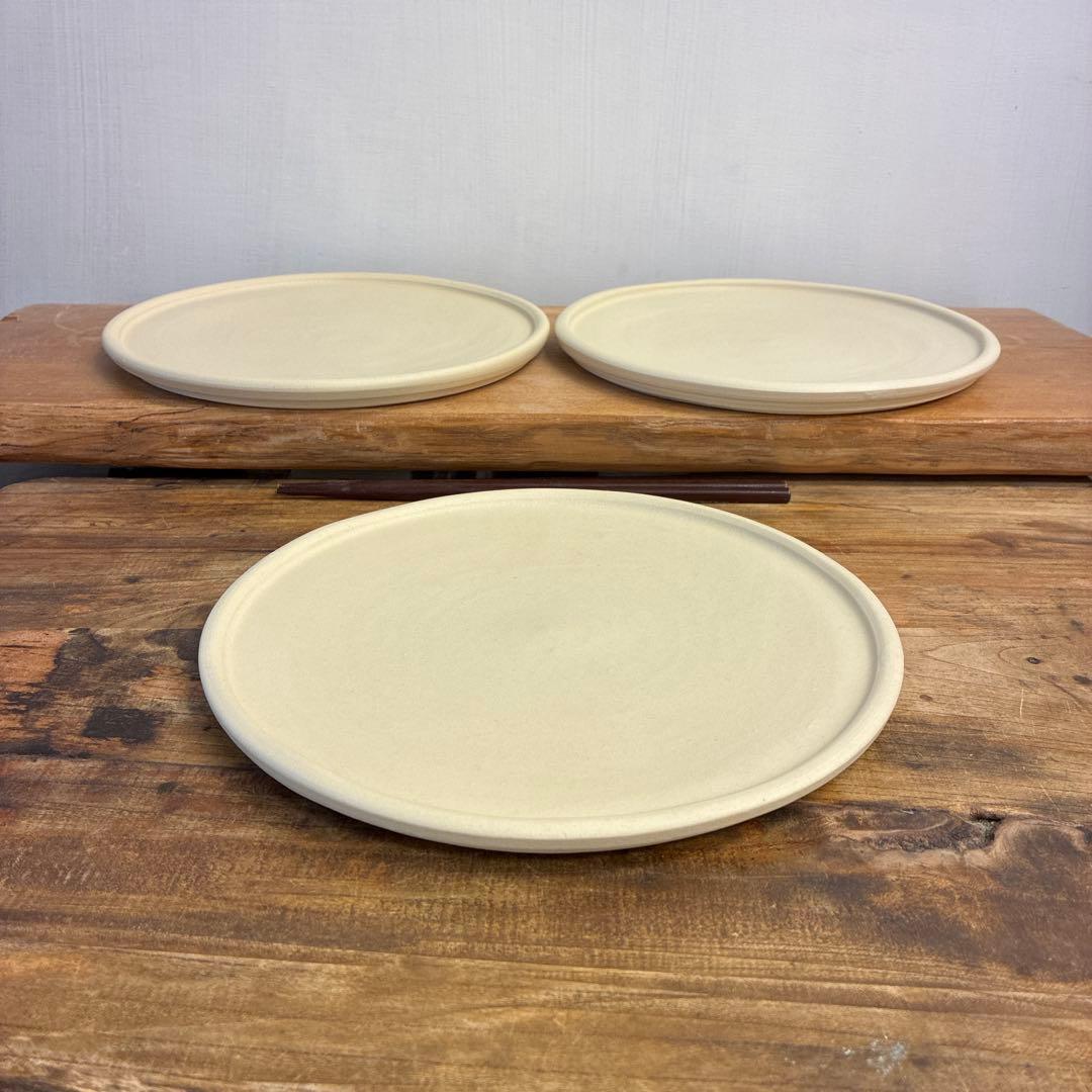 あおい新品　陶器　陶芸作家　プレート皿3枚　412