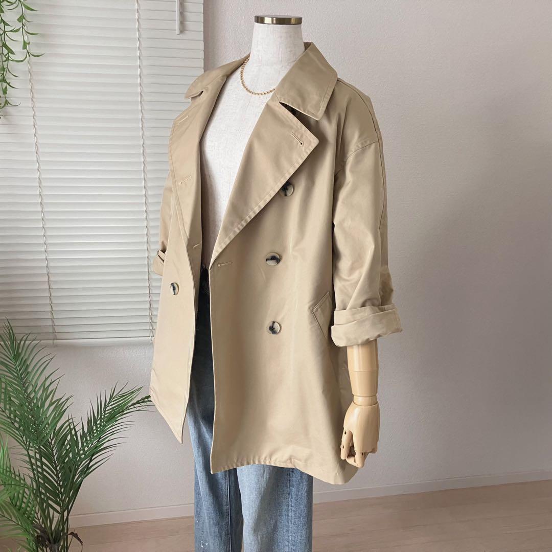【2024SS】relume ショートトレンチコート 春コート 36 ベージュ