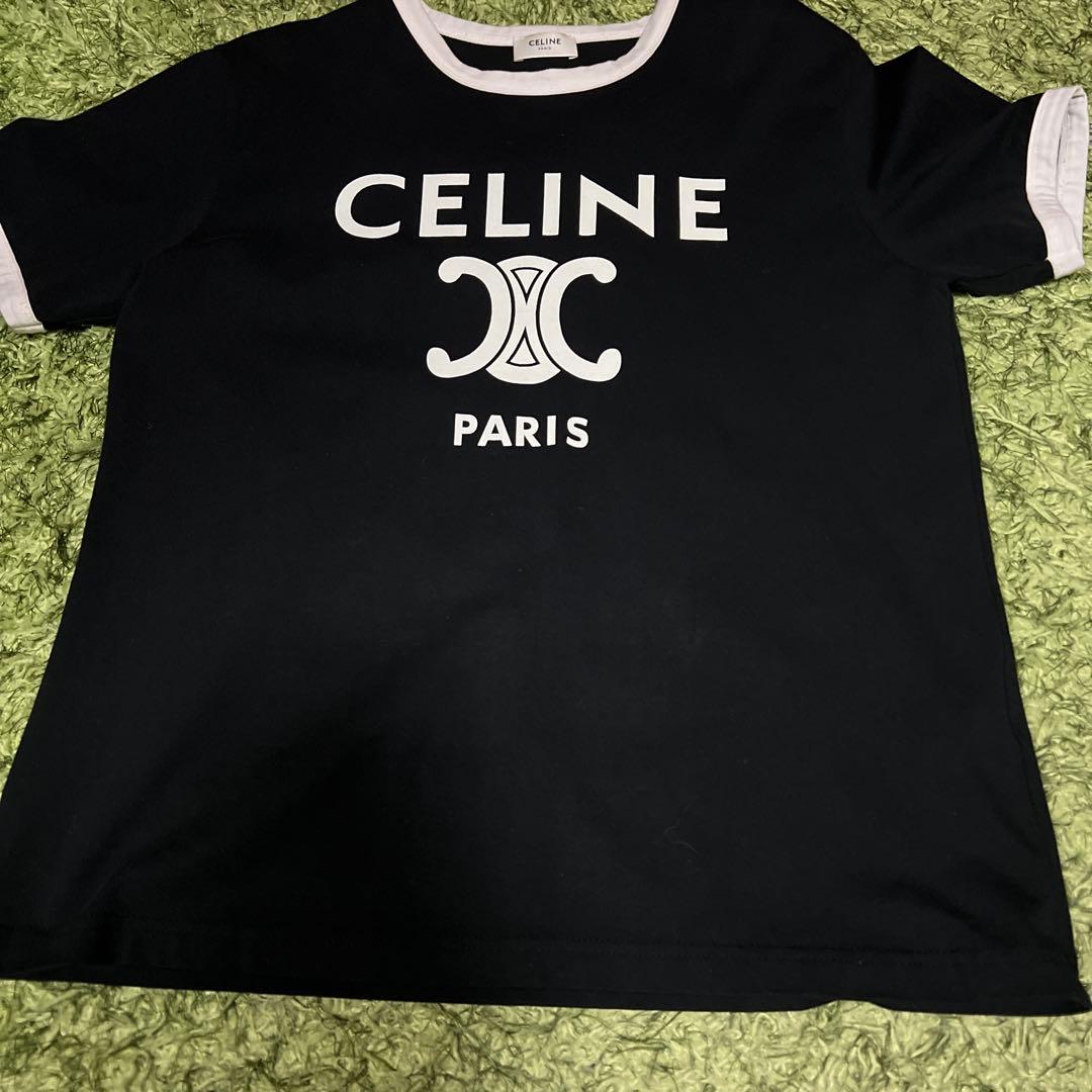 CELINE ロゴ入り 半袖Tシャツ 黒