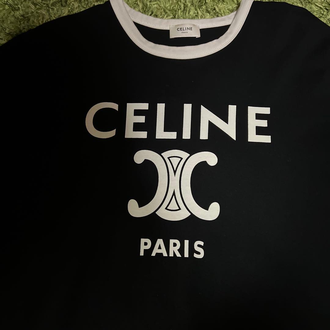 CELINE ロゴ入り 半袖Tシャツ 黒