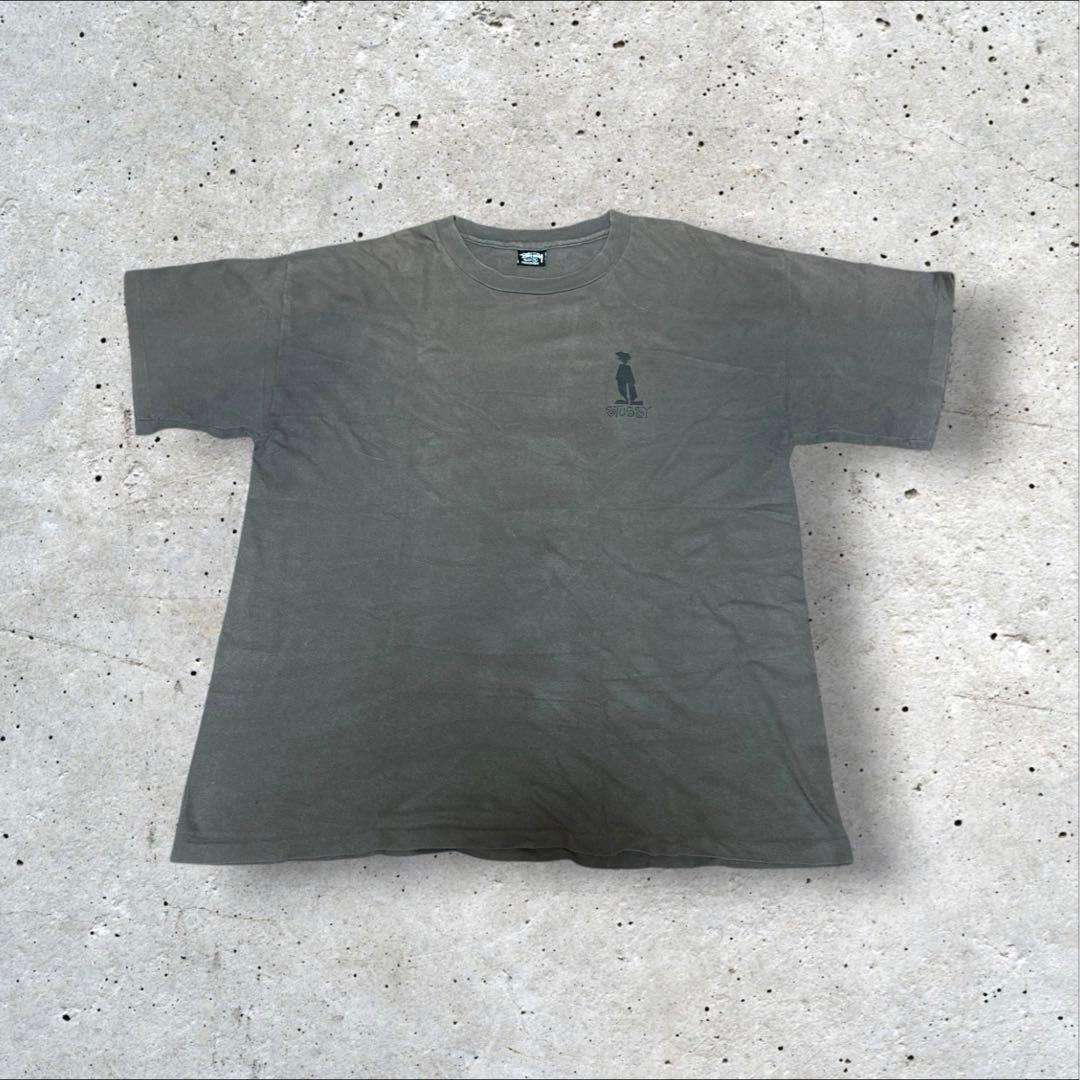 old stussy 80s 黒タグ Tシャツ USA製　シャドーマン　激レア