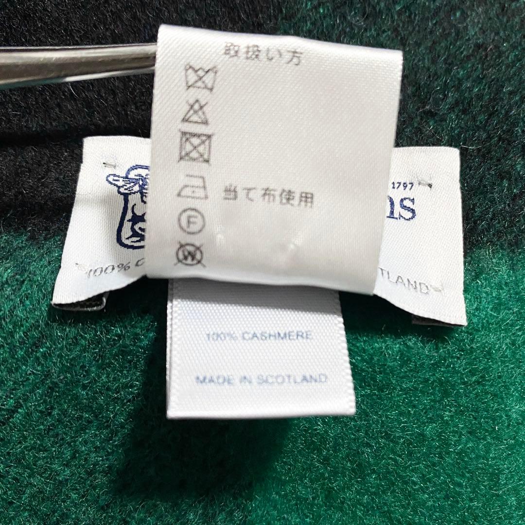 A18556 美品 ジョンストンズ カシミヤ100% Baird 中判マフラー