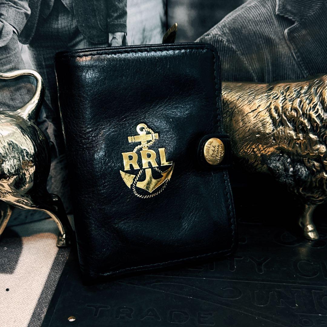 RRL クラシック ブラックレザー 二つ折り財布