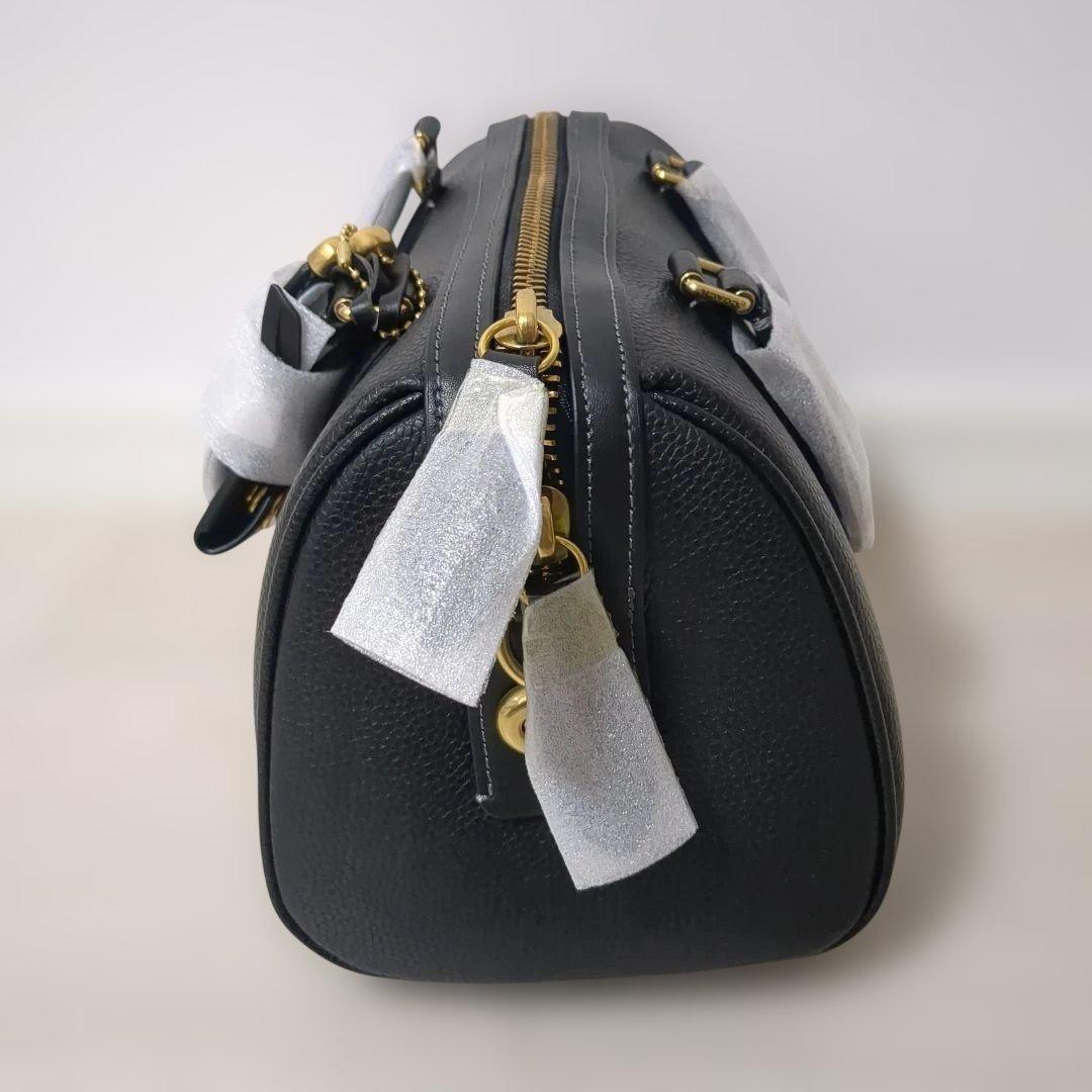 新品 COACH ルビーサッチェル25 ブラック ミニボストンバッグ