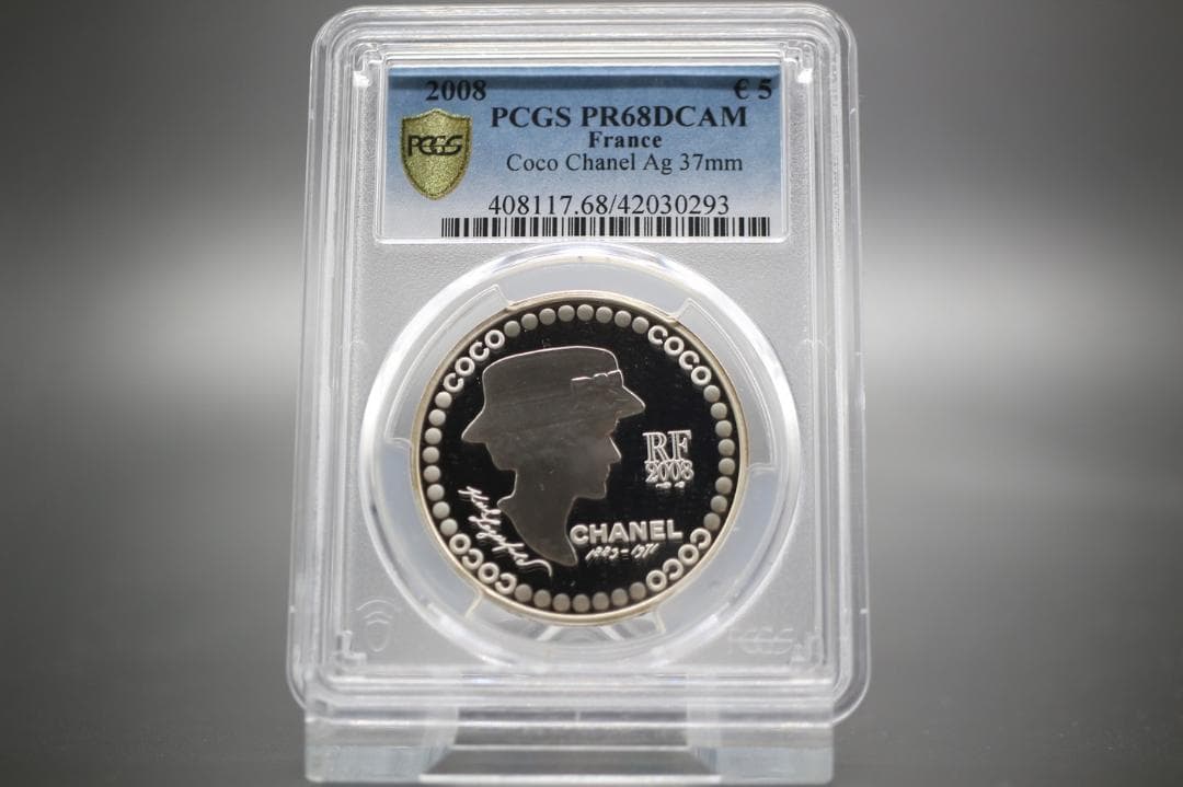 プレミア 銀貨 世界 発行枚数9,987枚 フランス ココ・シャネルの肖像 純銀