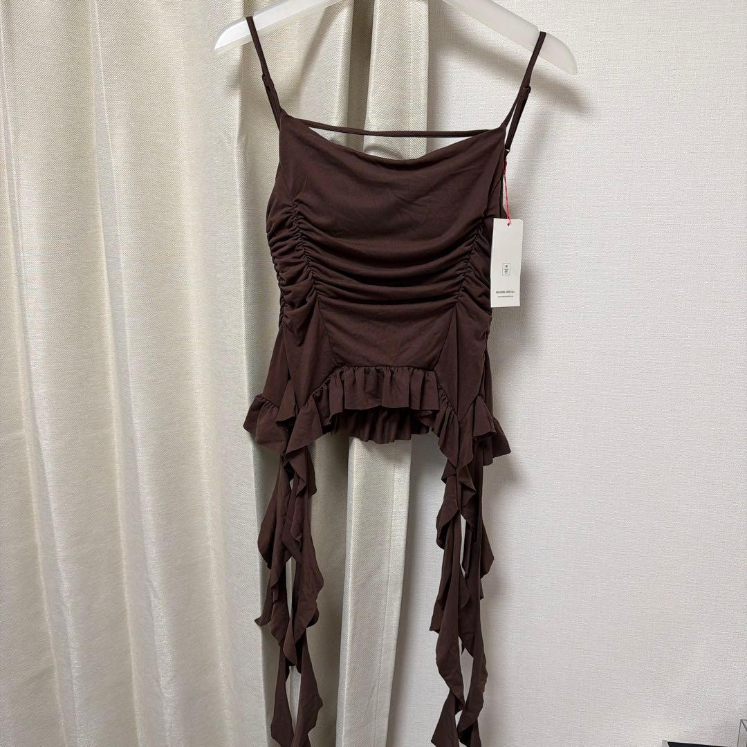 メゾンスペシャル　Ruffle Shirring Camisole