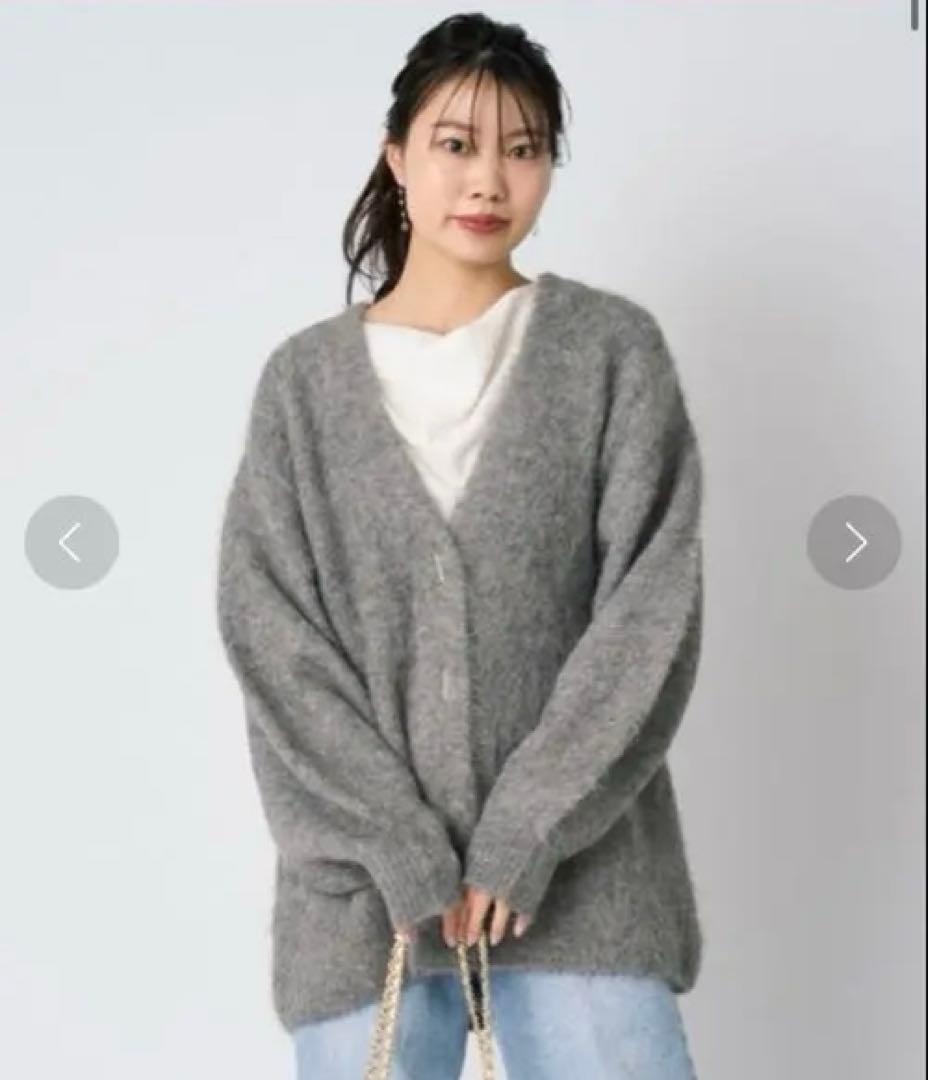 【美品】CELFORD ヘアリーミディ丈カーディガン