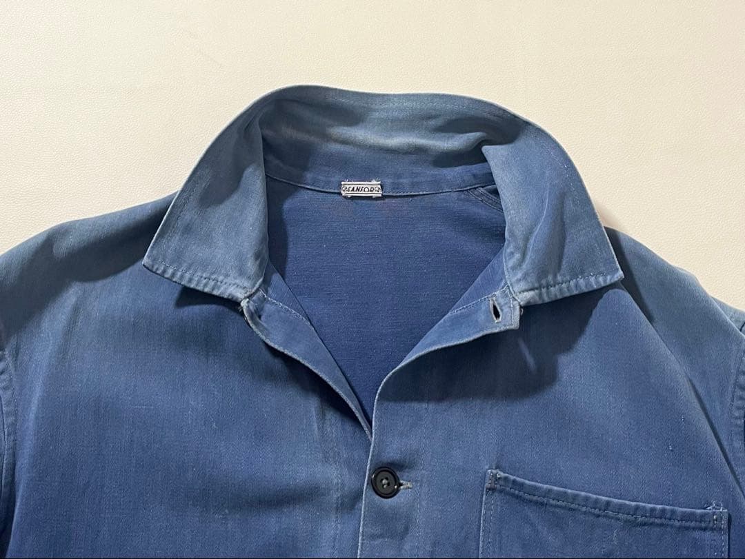 【60s】フレンチ ワーク　カバーオール　ジャケット　SANFOR社製　ブルー