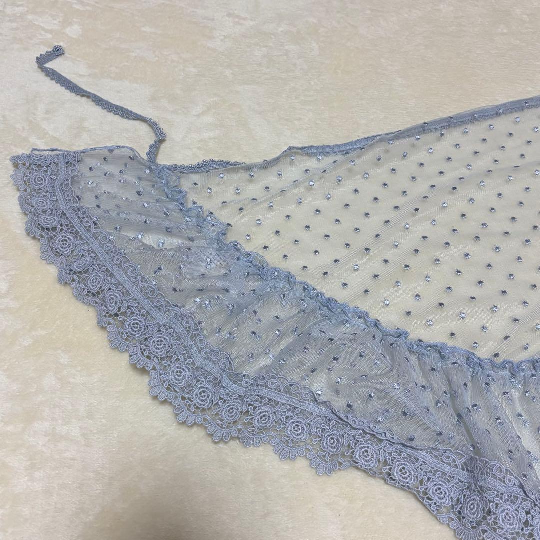 ピンクハウス　ポルカドットチュール　薔薇刺繍レース　ストール　日本製【P76