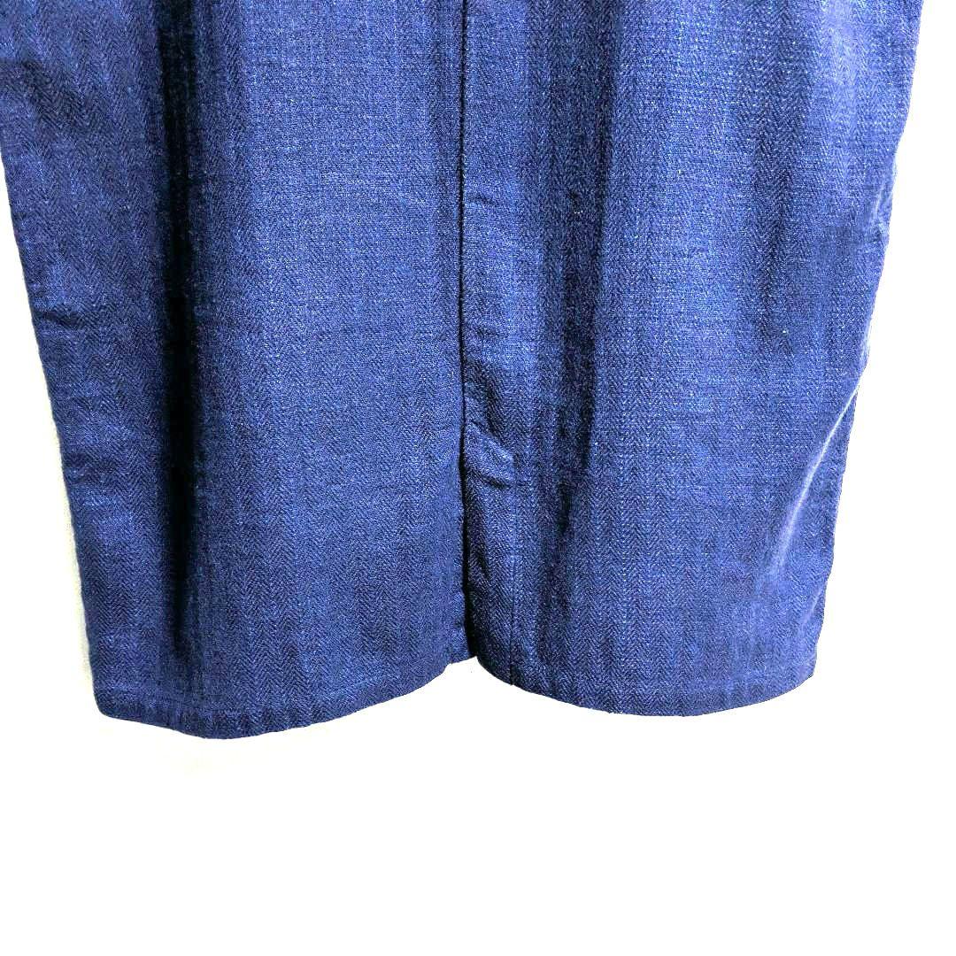 fog linen work リネンウール ヘリンボーン コートワンピース