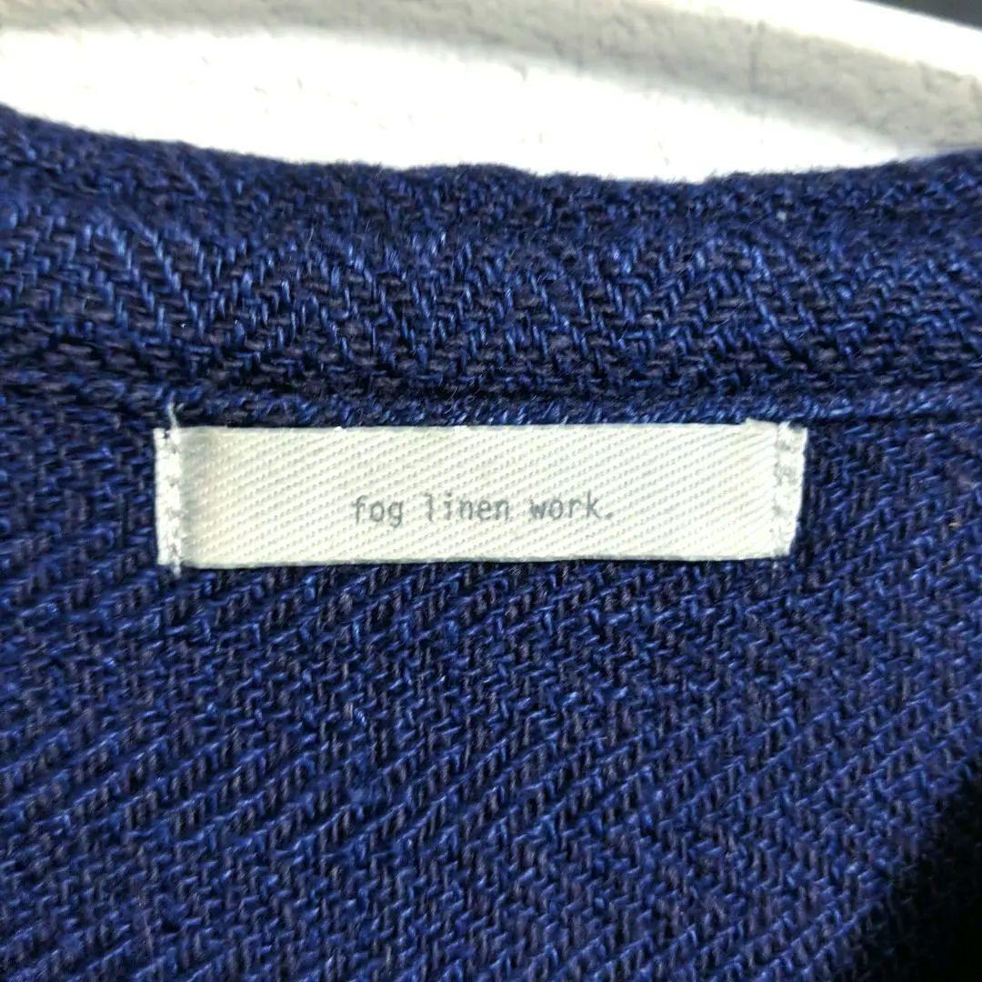 fog linen work リネンウール ヘリンボーン コートワンピース
