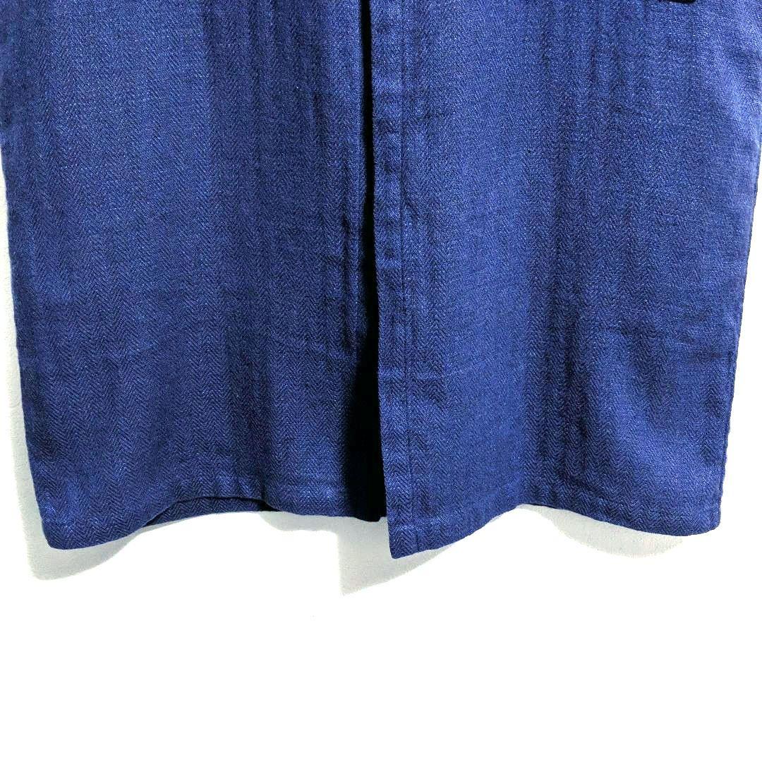 fog linen work リネンウール ヘリンボーン コートワンピース