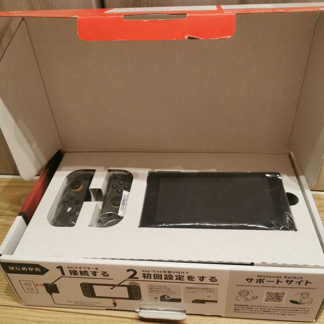 【美品】Nintendo Switch本体グレー (保護シート、128GBSD付