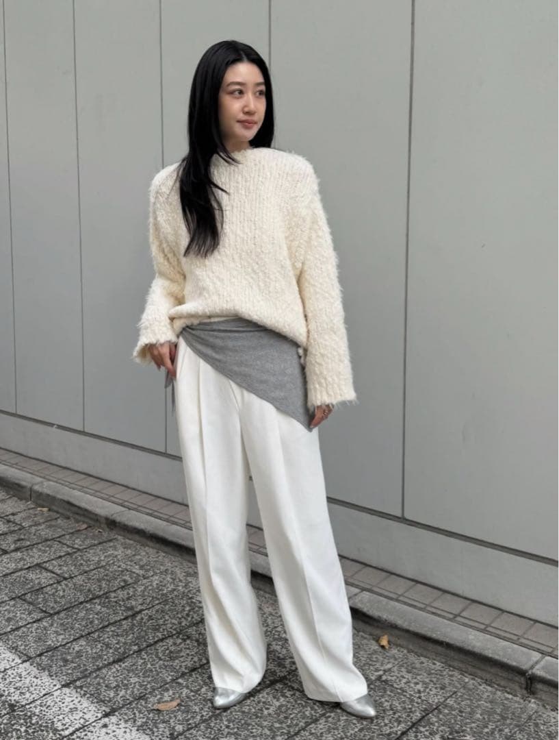 スタニングルアー 新品紙タグ付き⭐️スラブフェザーカーディガンウールコートアウター