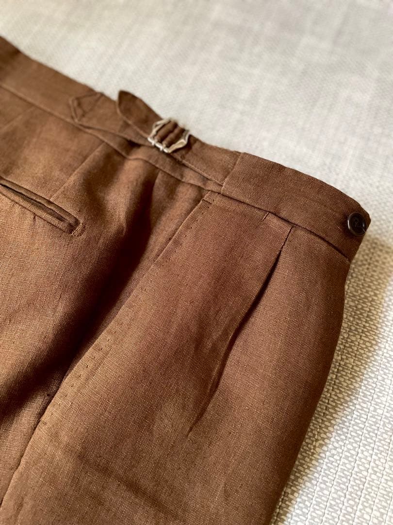 De Petrillo⭐️ペトリロ 46⭐️ダブルセットアップ⭐️ブラウン×リネン