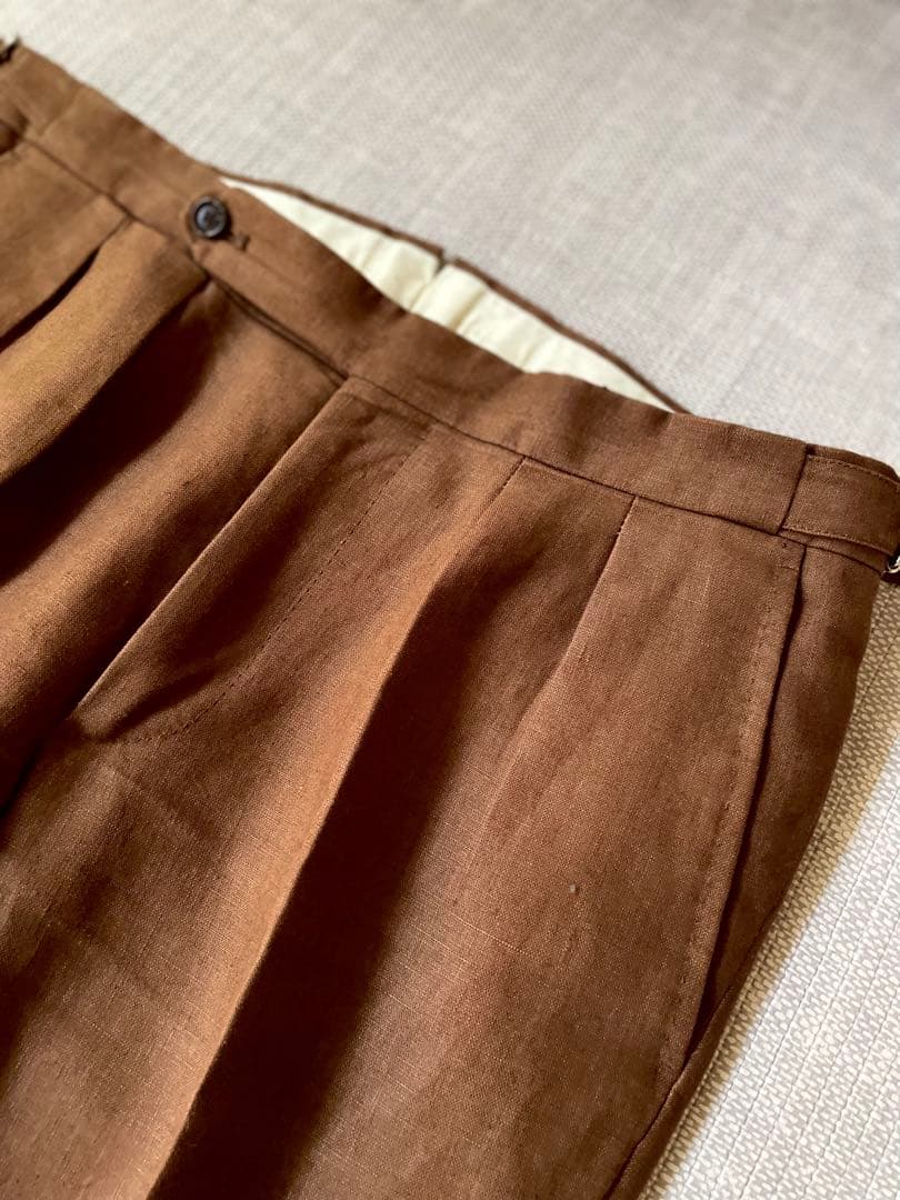 De Petrillo⭐️ペトリロ 46⭐️ダブルセットアップ⭐️ブラウン×リネン