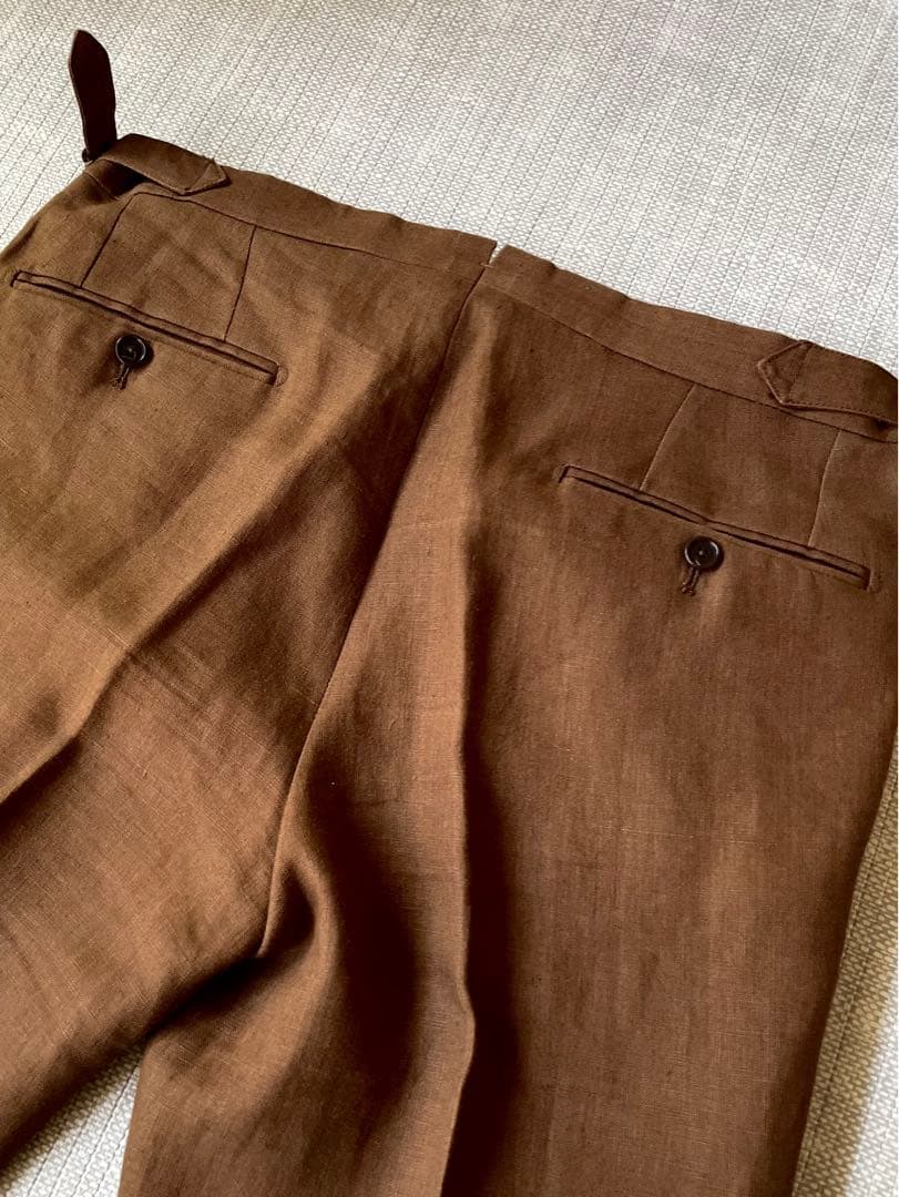 De Petrillo⭐️ペトリロ 46⭐️ダブルセットアップ⭐️ブラウン×リネン