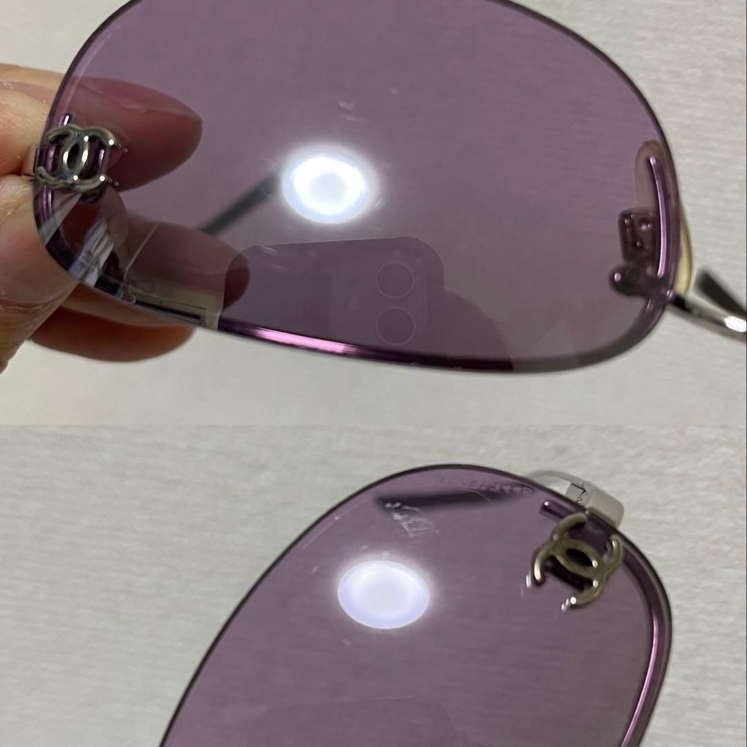 CHANEL サングラス 4099 リムレス ココマーク パープル