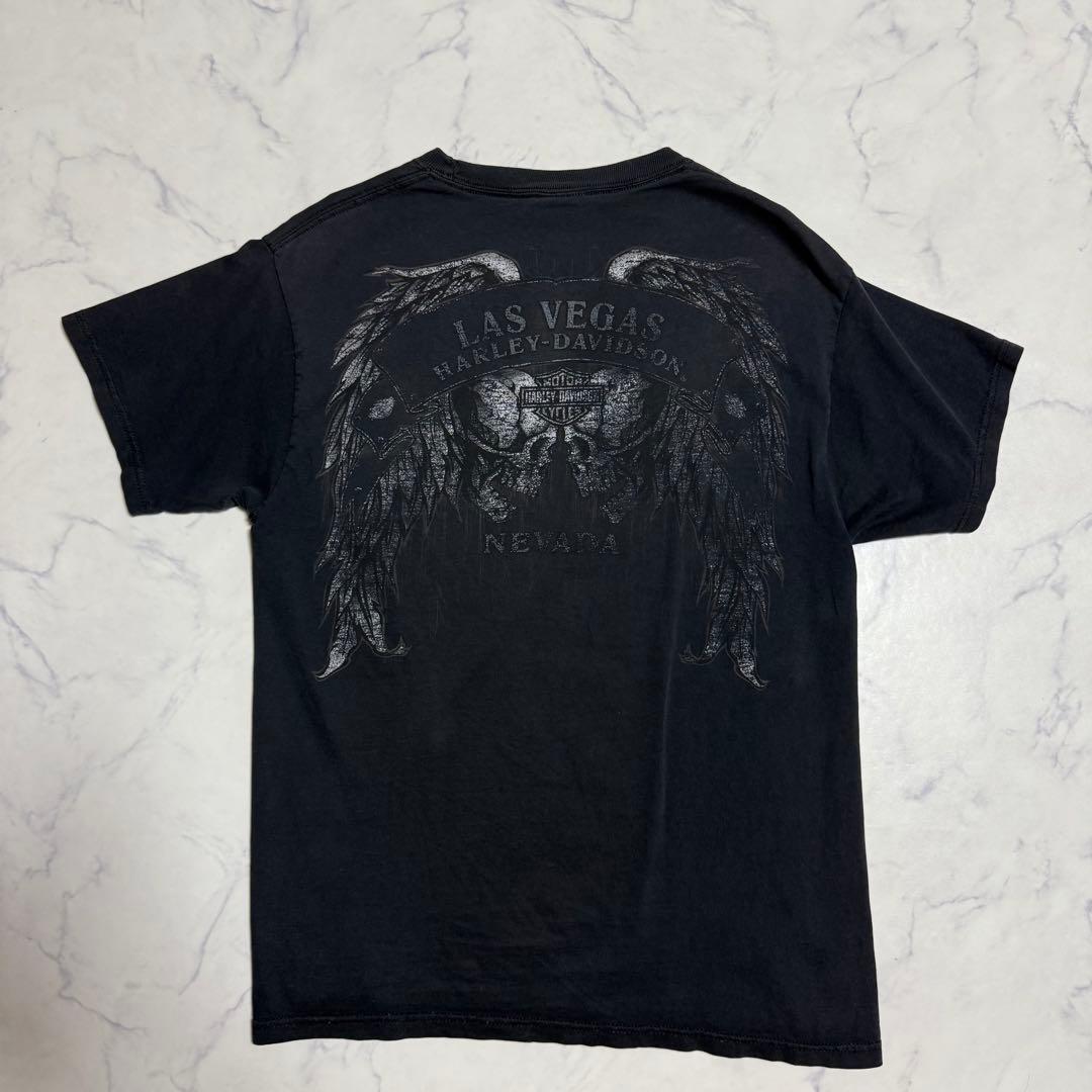【即発送】00s ハーレーダビットソン 半袖Tシャツ ブラック M フェード