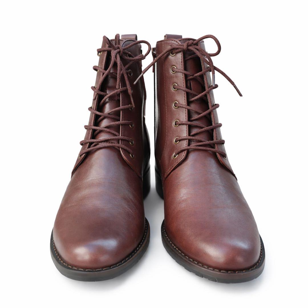 piedi nudi 本革 ショート ブーツ ダークブラウン 24.5cm 新品
