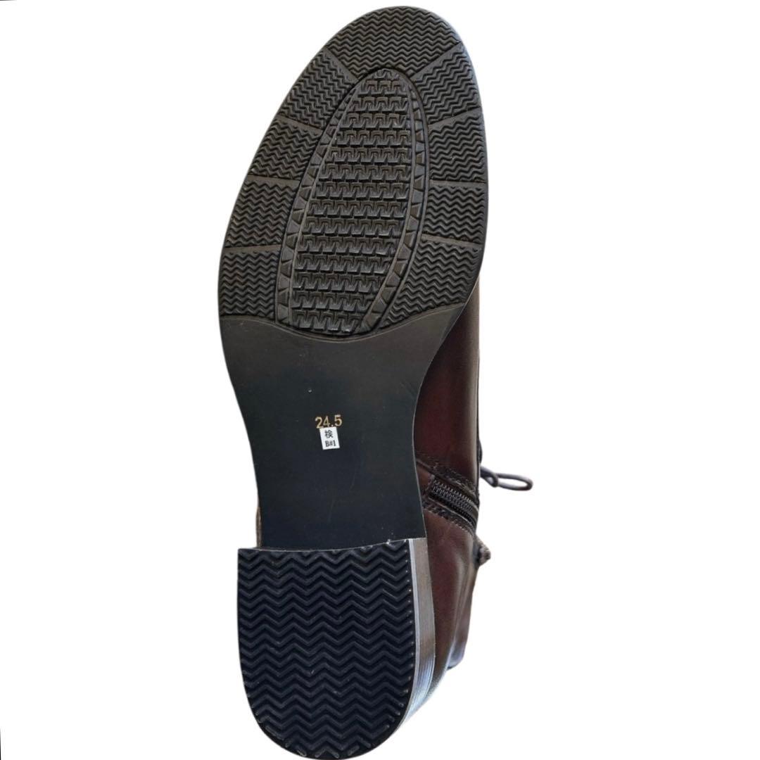 piedi nudi 本革 ショート ブーツ ダークブラウン 24.5cm 新品