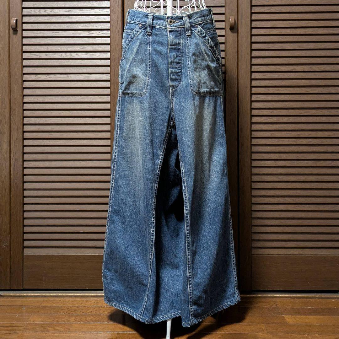 ☆廃盤希少☆ JOHNBULL スカート見え マキシ丈 ワイドデニムパンツ M