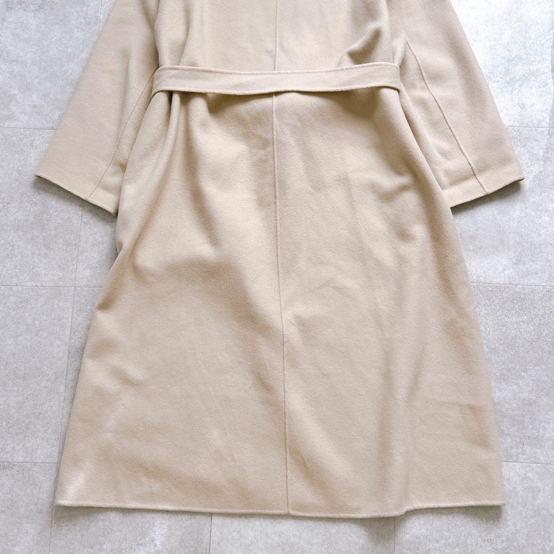 イエナ マンテコ ダブルフェイス リバーコート ベルト ベージュ ロング ウール