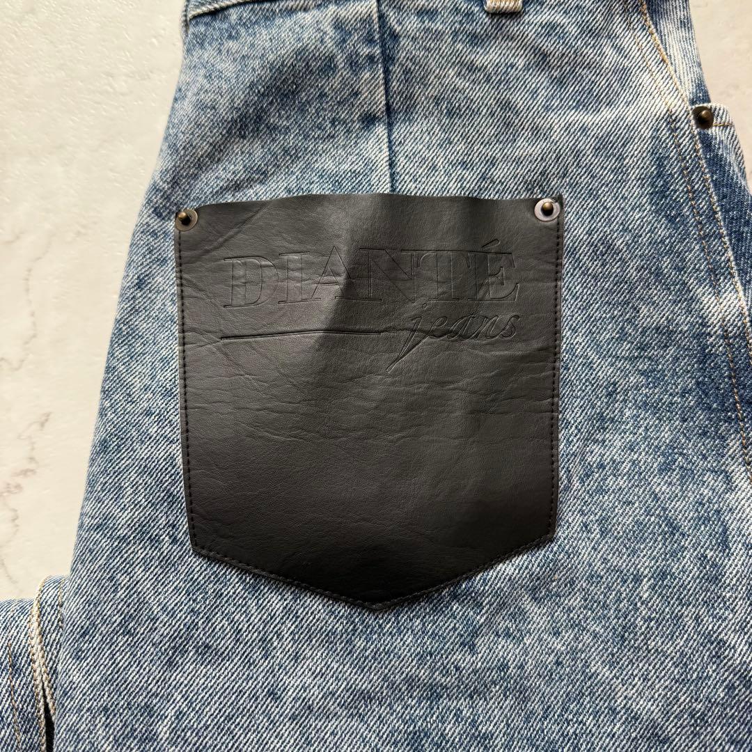 DIANTE デニム ロングスカート 2 スリット ウォッシュ加工 ブルー