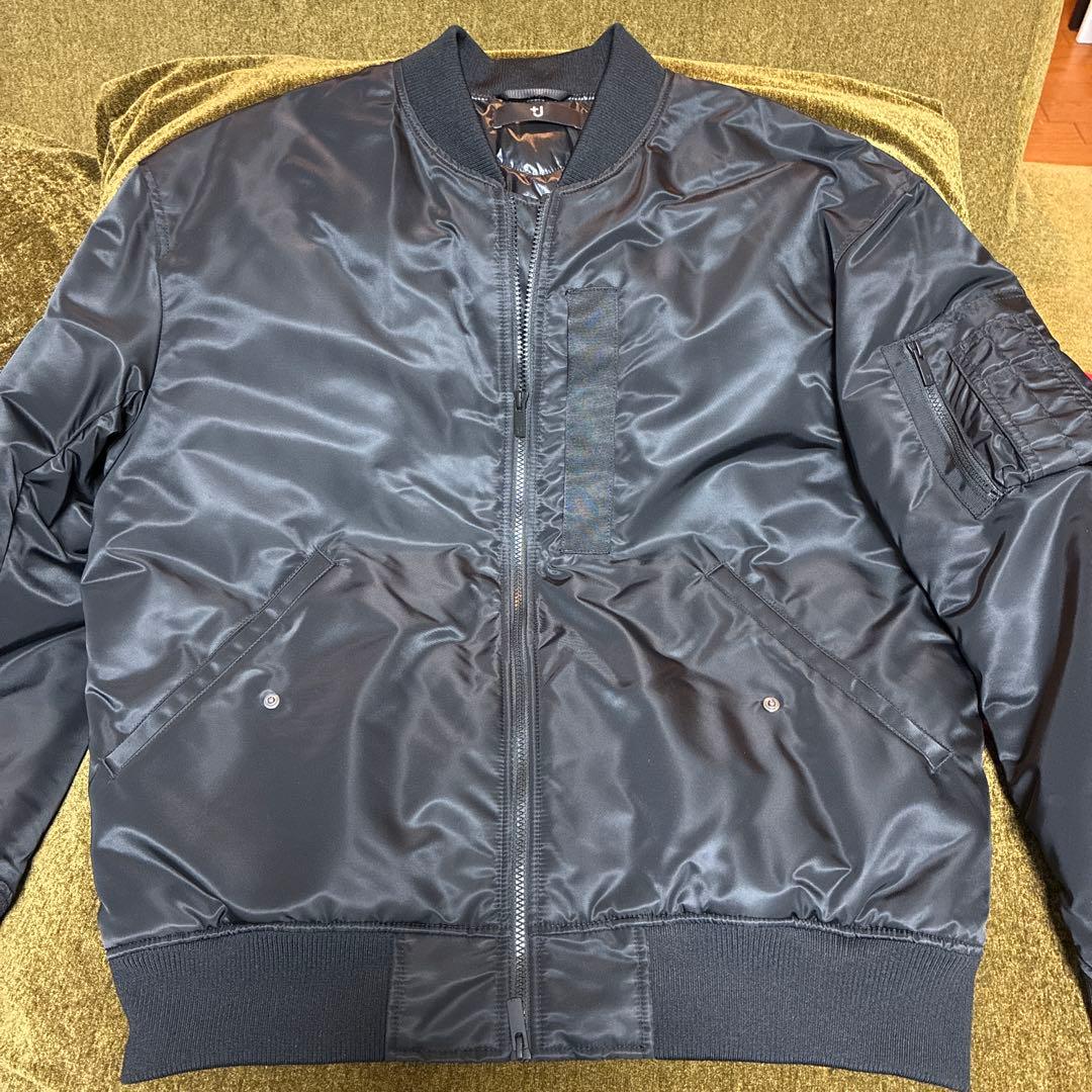 UNIQLO+J ユニクロ　ブラック MA-1 XL 黒　プラスジェイ