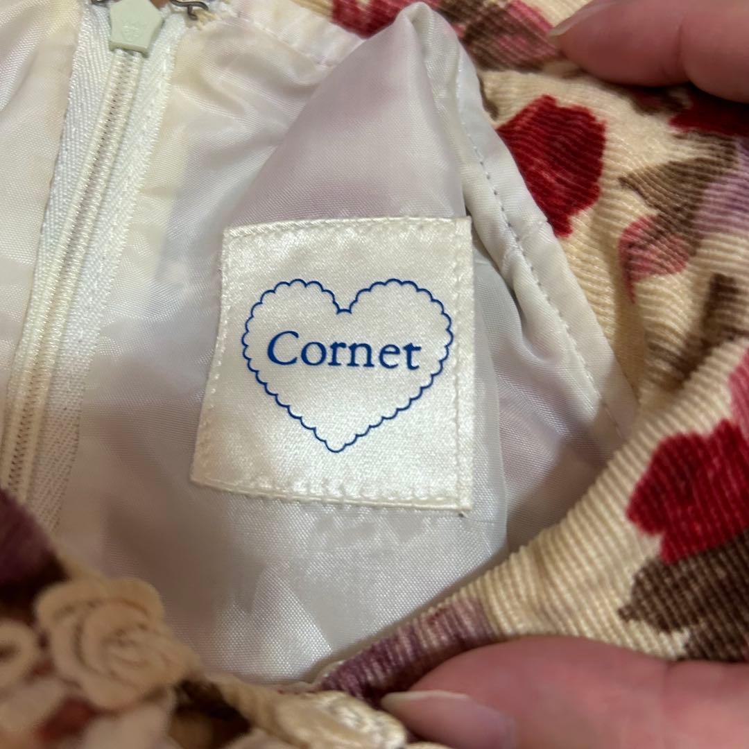 cornet ワンピース バラ柄 コーデュロイ レア ロリィタ レース 懐古