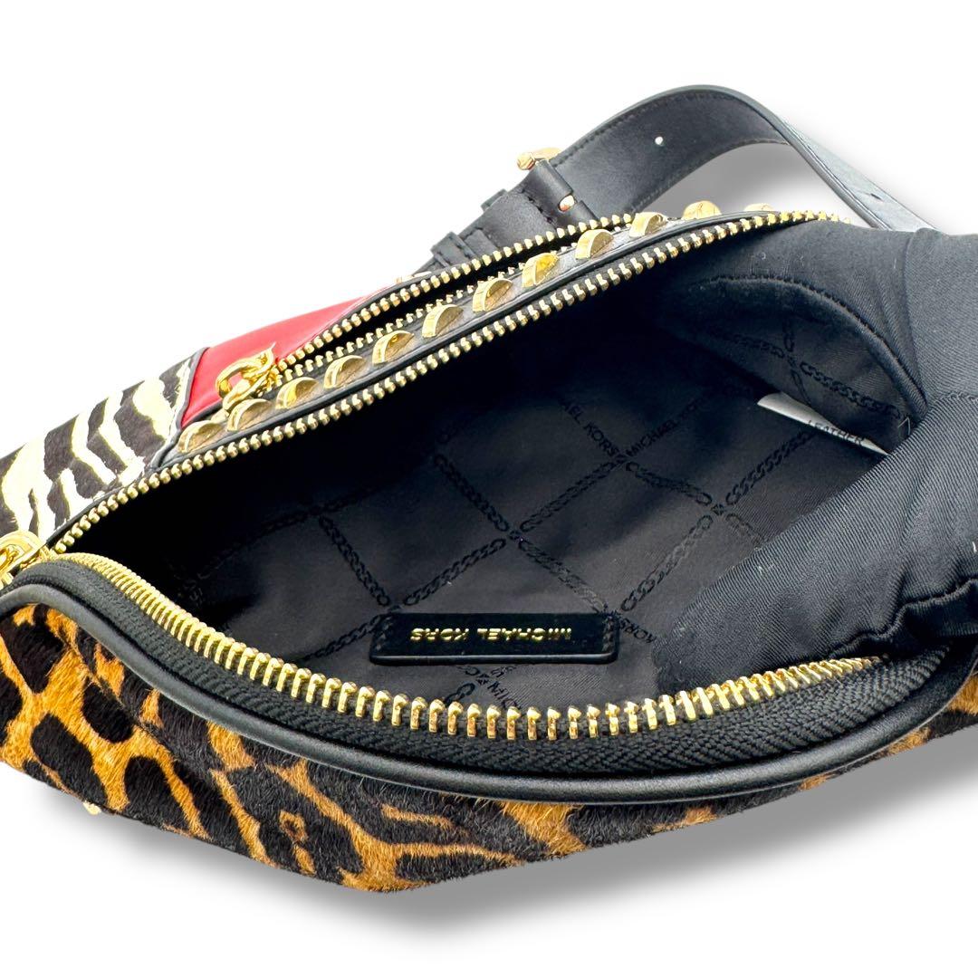 美品　マイケルコース MOTT ミックスレザー ミディアム ボディバッグ