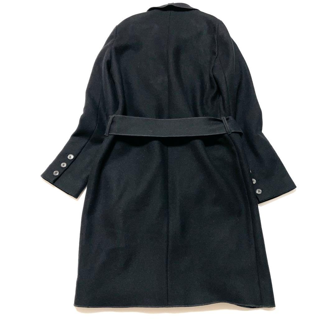 ★美品★ジョセフ　ガウンコート　女優襟　ロング　オンワード樫山　M 黒(583)