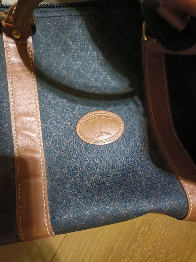 Longchamp　ボストンバッグ 黒と茶色のコンビネーション