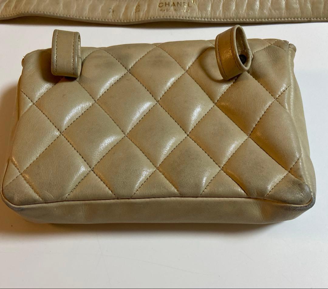 CHANEL シャネル マトラッセ ウエストポーチ ベージュ
