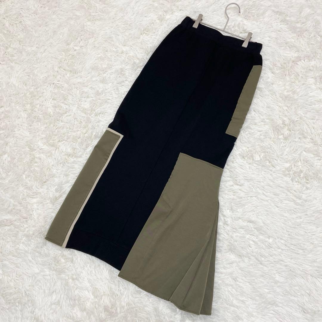 mimo様【極美品】UN3D. トレンチドッキングスカート ロング パッチワーク