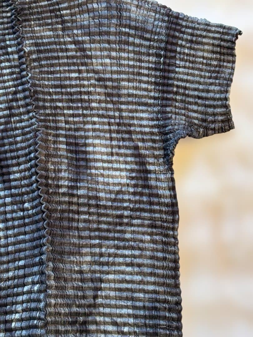 [希少] ISSEY MIYAKE アートプリントワッフルプリーツ 半袖 M