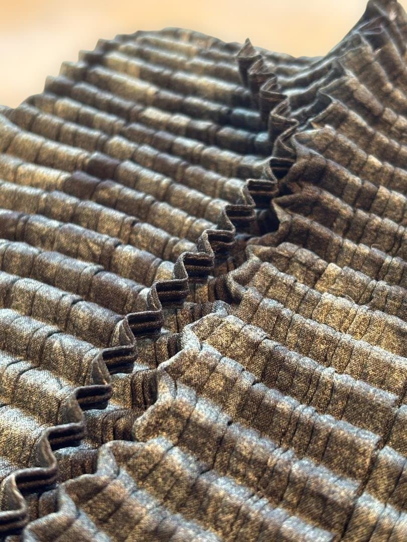 [希少] ISSEY MIYAKE アートプリントワッフルプリーツ 半袖 M