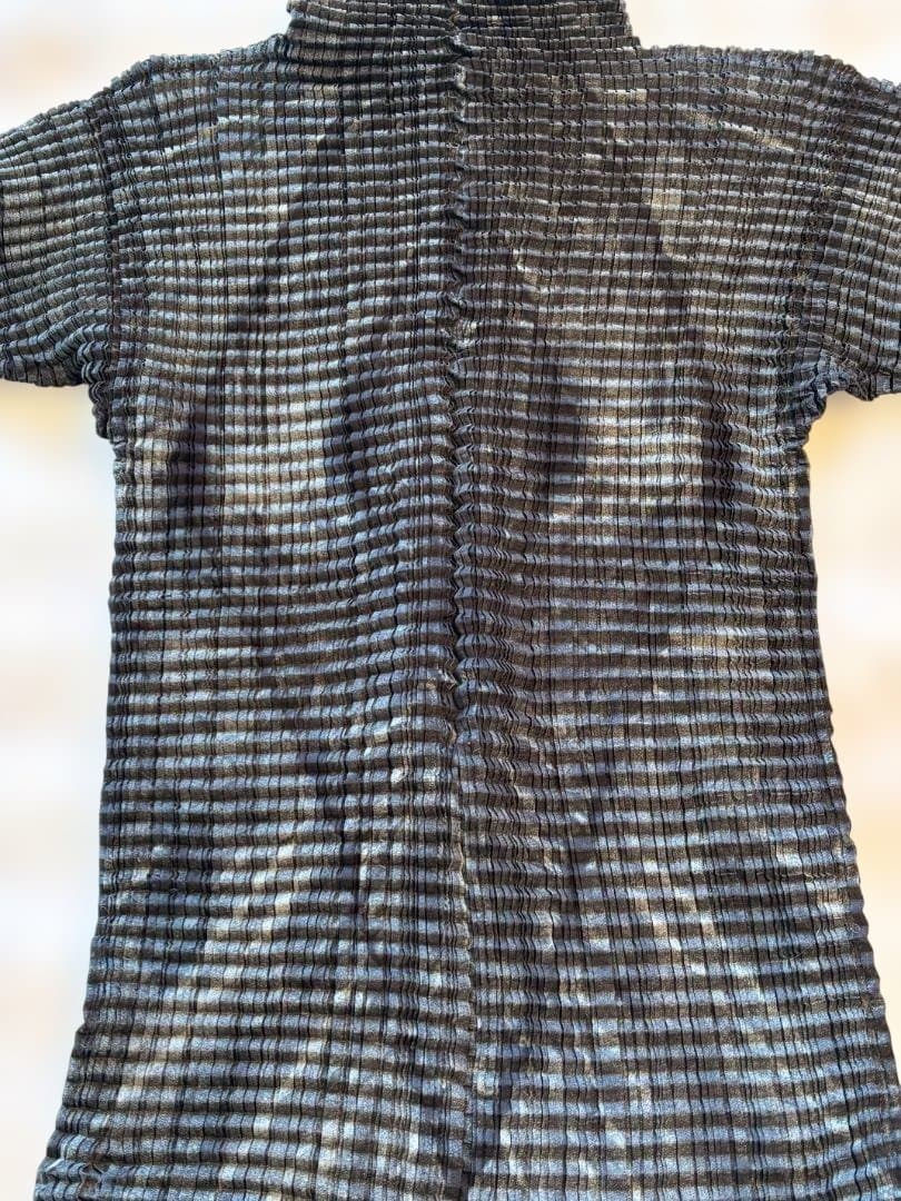 [希少] ISSEY MIYAKE アートプリントワッフルプリーツ 半袖 M
