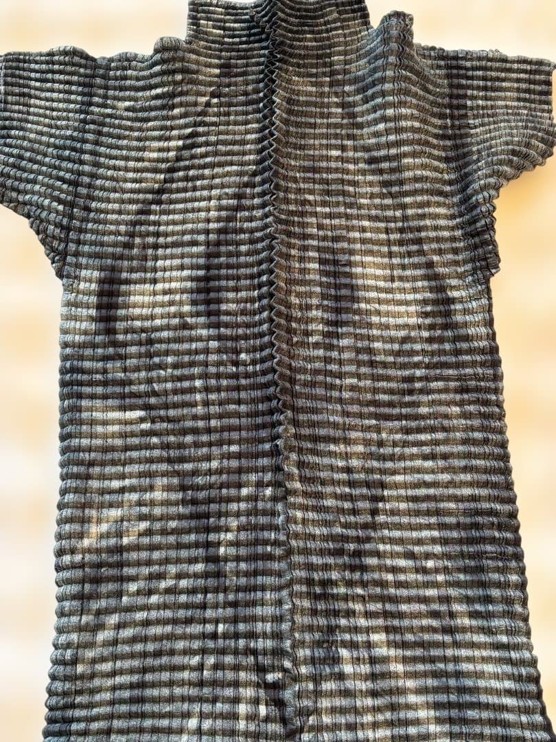 [希少] ISSEY MIYAKE アートプリントワッフルプリーツ 半袖 M