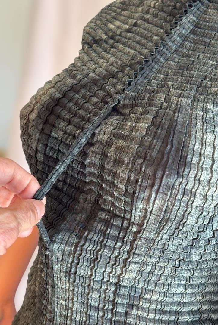 [希少] ISSEY MIYAKE アートプリントワッフルプリーツ 半袖 M