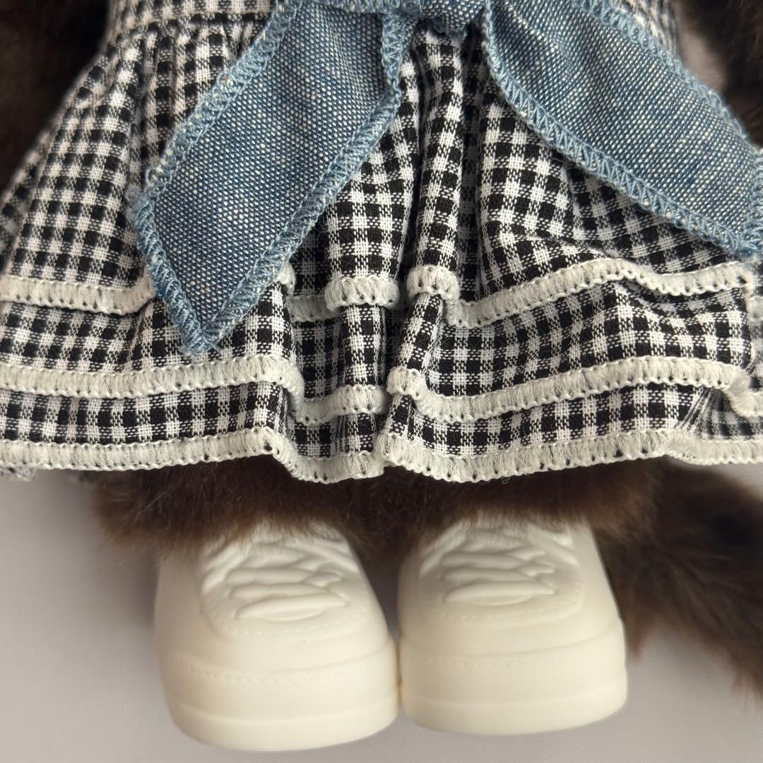 elle モンチッチ Mサイズ 女の子 デニムチェックスカート