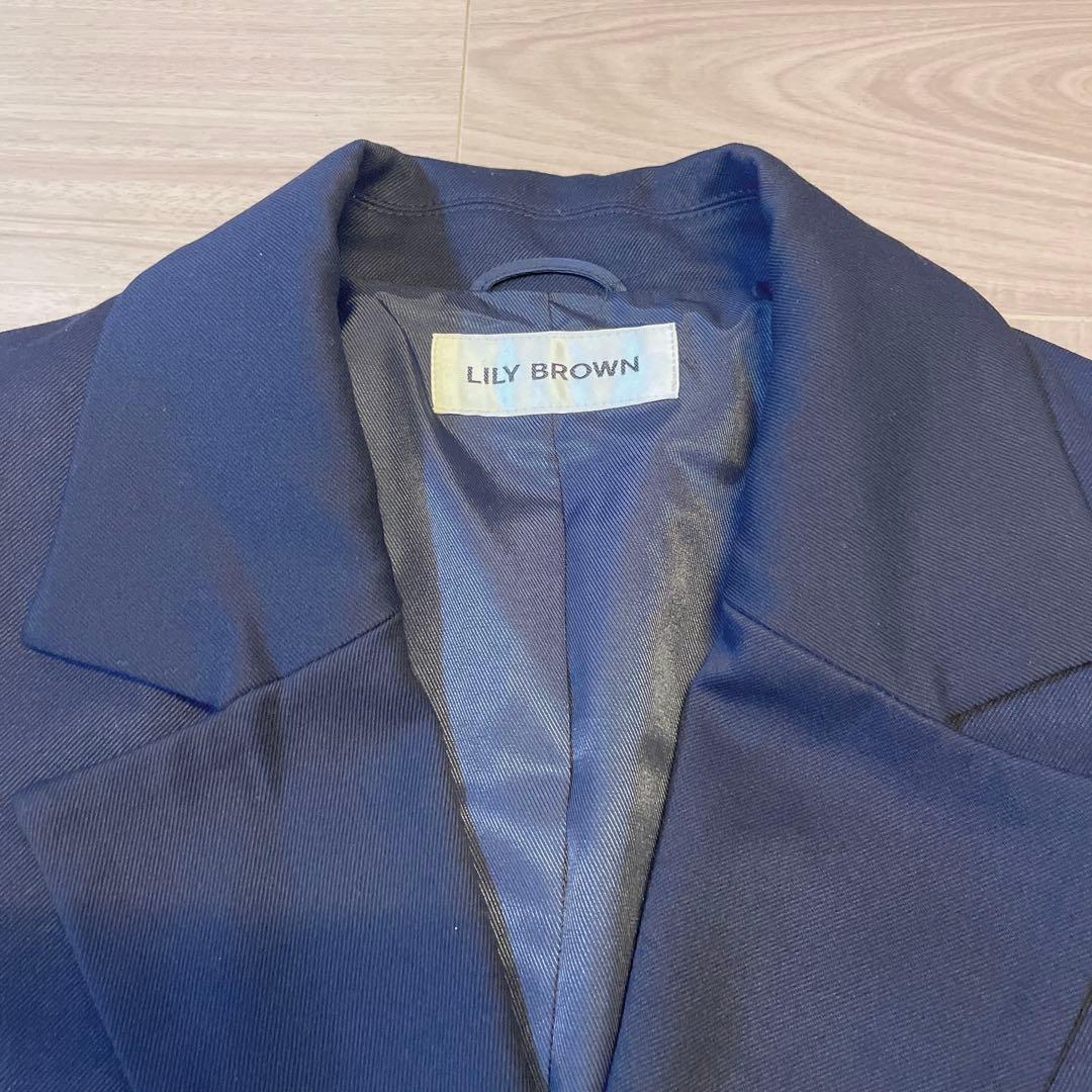 【美品】LILY BROWN ネイビー ダブルブレストジャケット